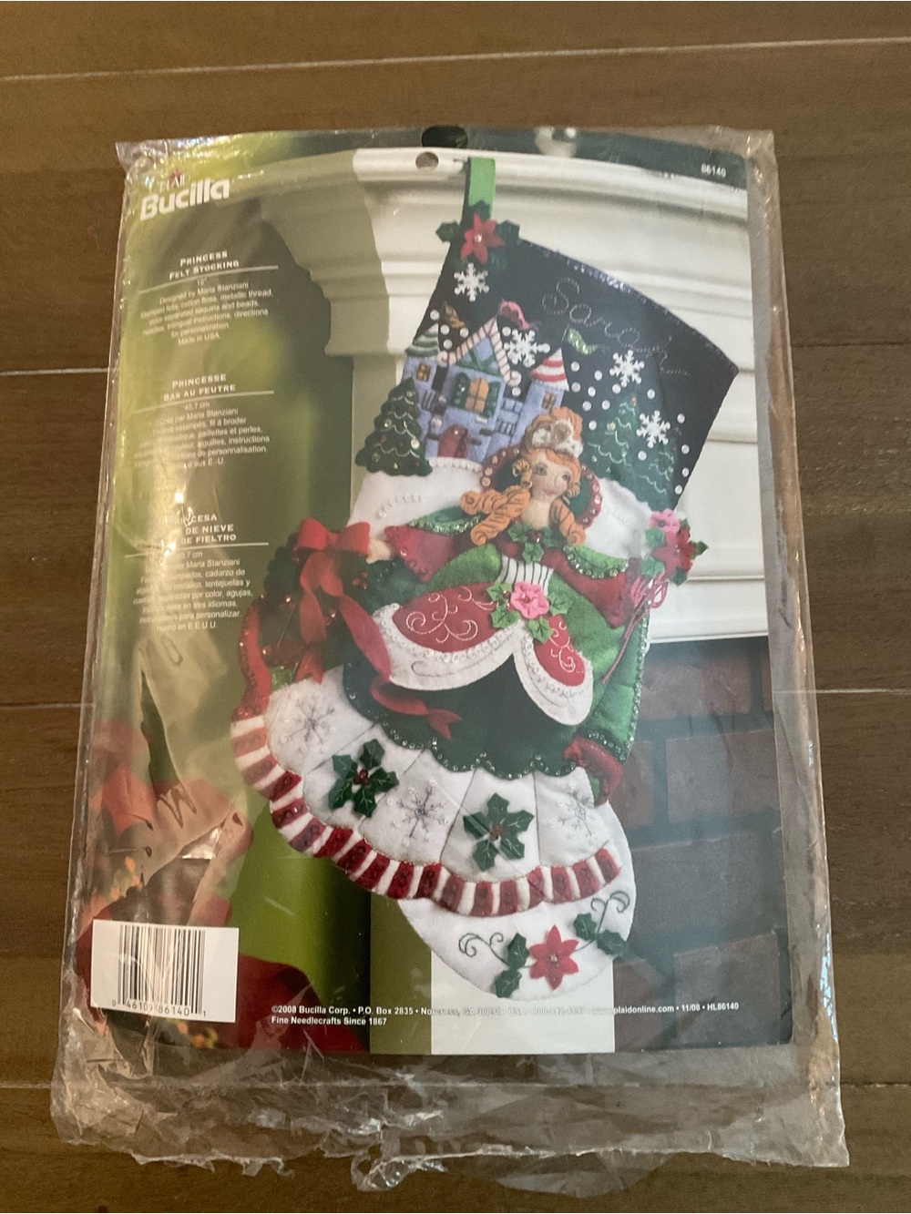 Bucilla Princess Felt Christmas Stocking Kit #86140 Maria Stanziani Complete